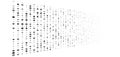 Random greyscale, grey dots, half-tone element. speckle, stipple geometric pattern. random greyscale, grayscale circles halftone