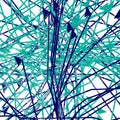 Random lines, shapes geometric abstract art. Colorful duotone scattered design artistic illustration. Irregular, clutter noise,