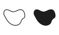 Random Liquid Design Form, Pebble, Stone Collection. Organic Blob Irregular Shape Line and Silhouette Black Set
