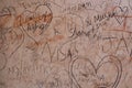 Random love notes written on the wall from random people