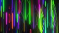 Random multicolored neon lines and wavy shapes, computer generated. 3d rendering changing background