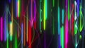 Random multicolored neon lines and wavy shapes, computer generated. 3d rendering changing background