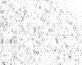 Random numbers 0 and 9. Background in a matrix style. Binary code pattern with digits on screen, falling character. Royalty Free Stock Photo