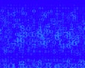 Random numbers 0 and 9. Background in a matrix style. Binary code pattern with digits on screen, falling character. Royalty Free Stock Photo