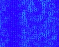 Random numbers 0 and 9. Background in a matrix style. Binary code pattern with digits on screen, falling character. Royalty Free Stock Photo