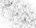 Random numbers 0 and 9. Background in a matrix style. Binary code pattern with digits on screen, falling character.