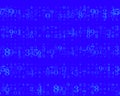 Random numbers 0 and 9. Background in a matrix style. Binary code pattern with digits on screen, falling character. Royalty Free Stock Photo