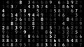 Algorithm for dynamic numbers on black exploring random numerical data with texture and data science in data processing Royalty Free Stock Photo