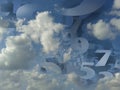 Random numbers generated cloud background illustration