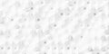 Random offset and inset white hexagon honeycomb pyramids background wallpaper banner flat lay top view