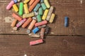 Random pieces of chalk Royalty Free Stock Photo