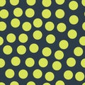 Random placed polka dots lime on dark blue pattern