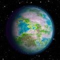 Random planet in space with stars Royalty Free Stock Photo