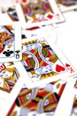 Random playing cards together forming a background Royalty Free Stock Photo