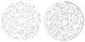 Random radial, circular lines. Abstract geometric circle vector element. Burst, spiral, swirl effect Royalty Free Stock Photo