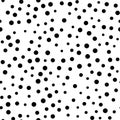 Random scattered polka dots, abstract black and white background