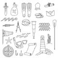 Random Sea, ocean items, objects Royalty Free Stock Photo