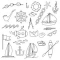 Random Sea, ocean items, objects Royalty Free Stock Photo