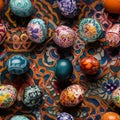 Bright Colored Random Seamless Background Decorative Easter Egg Theme - Generative AI