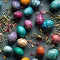 Random Seamless Background Decorative Easter Egg Theme - Generative AI