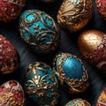 Random Seamless Background Decorative Easter Egg Theme - Generative AI