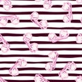 Random seamless pattern with sunglasses. Hipster ornament on white background with dark strips