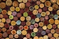 A random selection of used wine corks, some with vintage years.