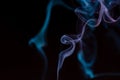 random shapes of colored smoke fired with colored flash and soft colors