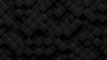 Random shifted rotated black cube boxes block background wallpaper Royalty Free Stock Photo