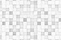 Random shifted white cubes geometrical pattern background with soft shadows, minimal background template