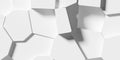 Random shifted white polygon geometrical large prism shaped tower structure pattern background wallpaper banner Royalty Free Stock Photo