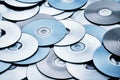 Abstract background of silver metallic DVD and CD optical storage disks Royalty Free Stock Photo