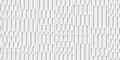 Random sized offset white long rectangle cubes geometrical background wallpaper banner pattern flat lay top view from above