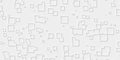 Random sized small white offset square frames geometry objects background wallpaper banner pattern