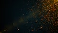 Random small particles. 3d rendering of gold dust. Computer generated backdrop