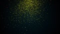 Random small particles. 3d rendering of gold dust. Computer generated backdrop