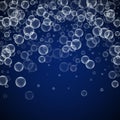 Random soap bubbles abstract background. Blowing b