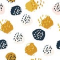 Random speckle dots seamless pattern. Hand drawn splash spray vector texture. Brush painted stains. For print, digital