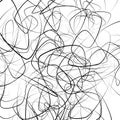 Random squiggly, chaotic lines. Artistic monochrome image.