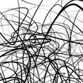 Random squiggly, chaotic lines. Artistic monochrome image.