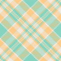Random textile check background, customizable fabric texture tartan. Japan pattern vector plaid seamless in teal and orange colors Royalty Free Stock Photo