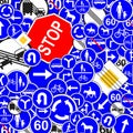 Random traffic signs abstract background Royalty Free Stock Photo