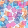 Random transparent squares seamless pattern. Abstract background. Squares superimposed on each other.Geometric. Print fabric, Royalty Free Stock Photo