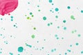 Random watercolor speckle dots seamless pattern. Hand drawn splash splatter spray vector texture. Royalty Free Stock Photo