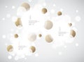Random white and golden bubbles with place for your text.