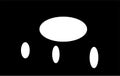 Random white ovals on black background. Minimalistic abstract vector background.