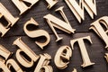 Random Wooden Letterpress Alphabet Royalty Free Stock Photo