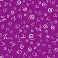 Randome Pattern Print on Violet of Twirls