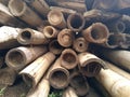 randomly arranged pile of bamboo Royalty Free Stock Photo