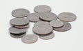 Randomly Placed Variety of Coins Royalty Free Stock Photo